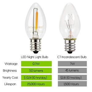 适用于UL E12烛台蜡烛底座发光二极管C7夜间灯泡情感发光二极管灯丝源 - Product Image 3