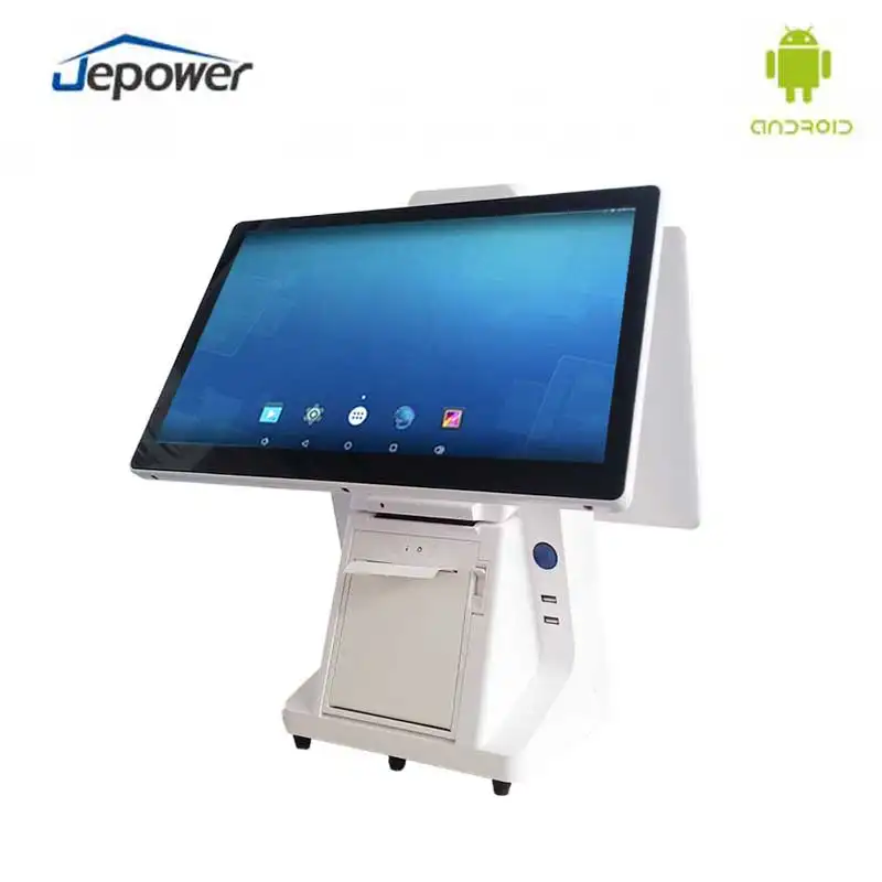 Jepower JP762A-AAS9 طابعة إيصالات بشاشة لمس ماكينة بنظام نقطة البيع خدمة ذاتية بنظام أندرويد مسجل النقود