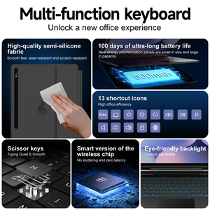 三星Galaxy Tab S7 + S8 + S9 + S10 + RGB背光平板键盘多键原厂新款半硅胶外壳 - Product Image 2