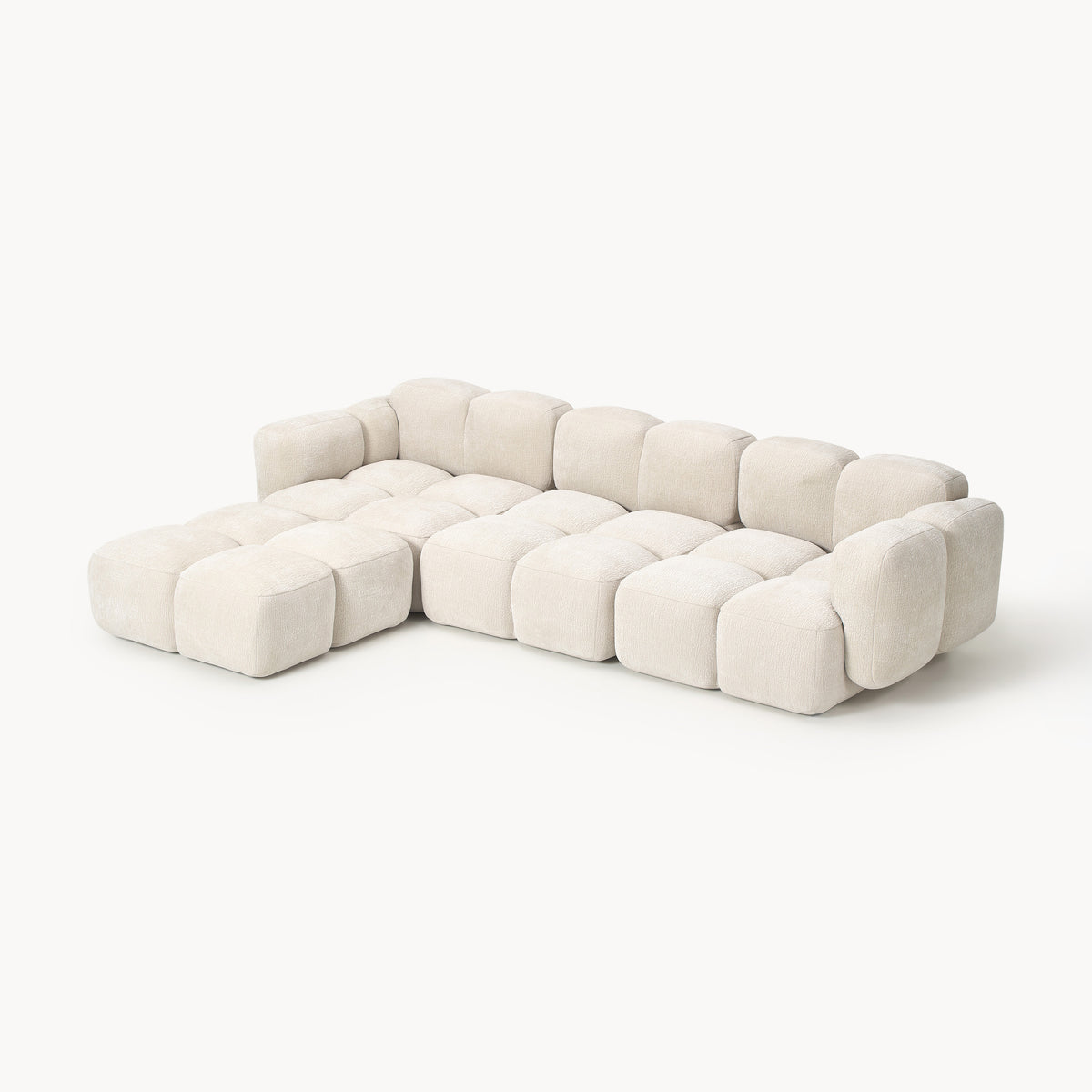 Light Beige Textured Velvet Fabric