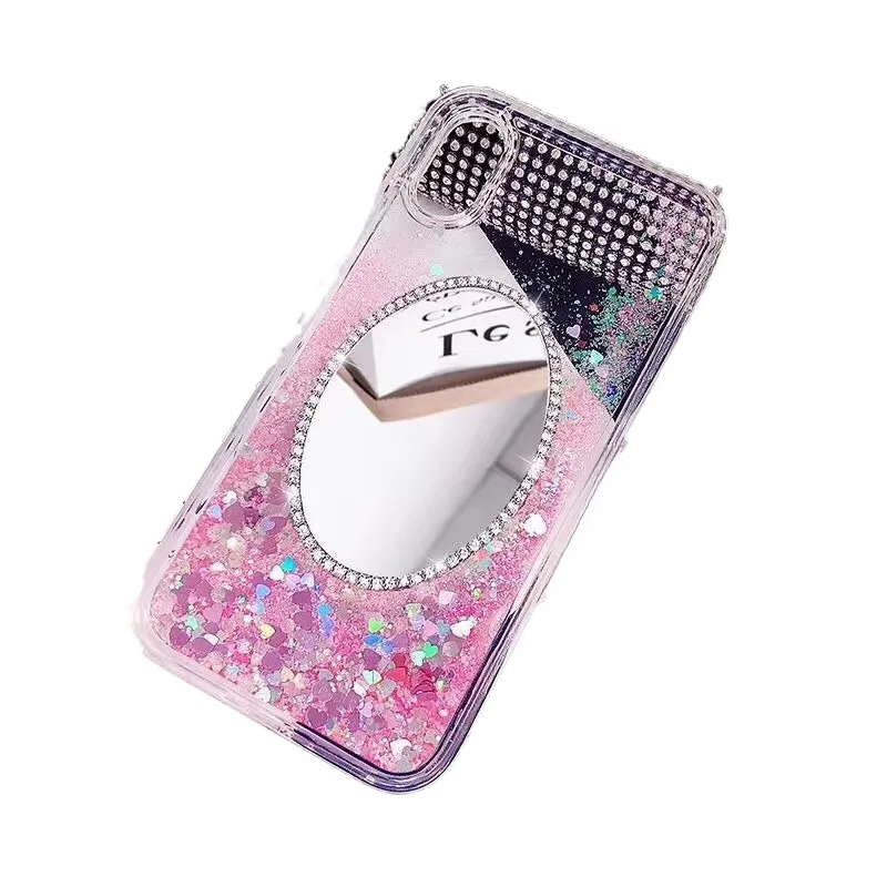 फैशन हीरा दर्पण लड़की Quicksand फोन के मामले में कवर सैमसंग के लिए गैलेक्सी S7 बढ़त के लिए iPhone मामले Bling