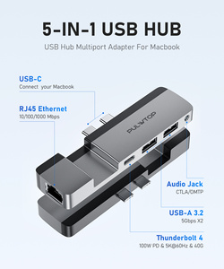 Shenzhen PULWTOP c Hub With Card Reader 5 in 1/2 Usb-c Hub Adapter <strong>mac</strong> Docking Station USB 3.0 Type C Hub 4K HD-MI Port TF Card - Product Image 2