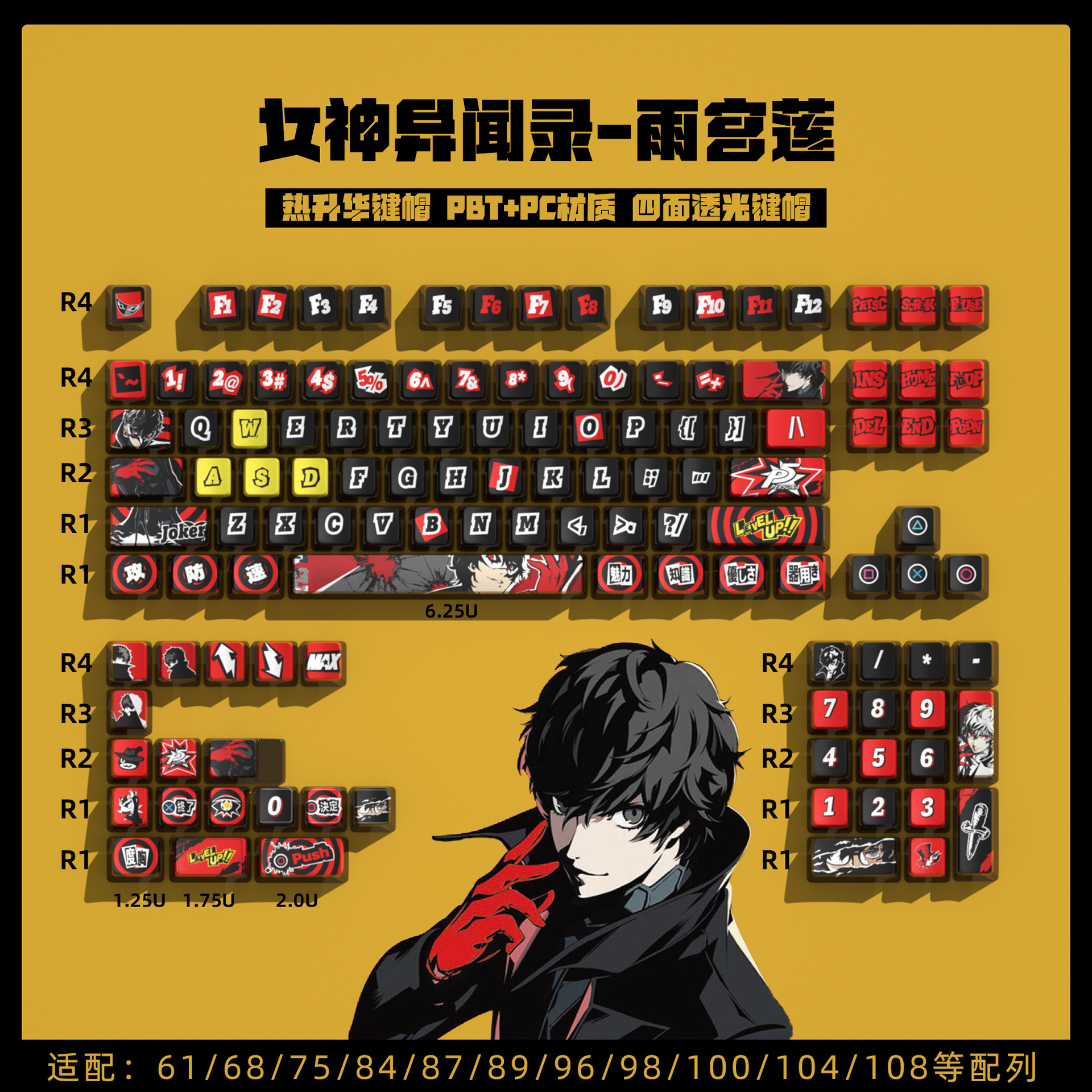 Rain Palace Lotus ฝาครอบกุญแจใสสี่ด้านขนาดเล็กเต็มชุด