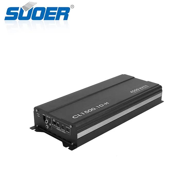 Suoer-Amplificador de coche monobloque clase D, amplificador de 1 canal, potencia máxima de 4500W, 1 potencia