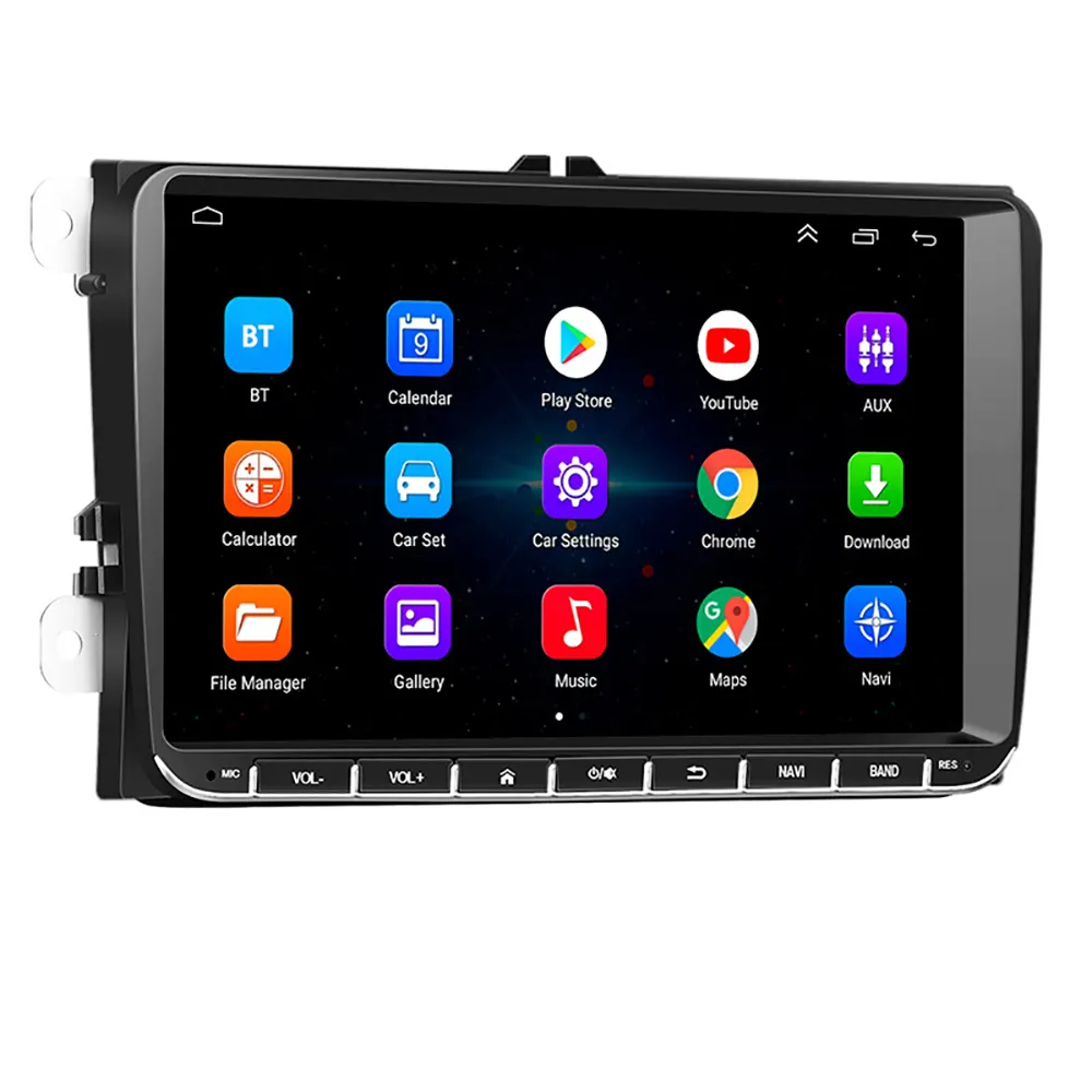Lecteur MP5 2 Din 9 pouces, Radio vidéo DVD de voiture avec BT WIFI GPS Mirror Link DC12V Carplay Android Car Player pour voiture VW