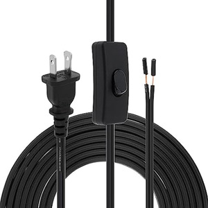 110V 120V 18AWG kalıplı fiş 2 Prong düz 2 tel güç  uzatma kablosu AC kablosu ile soyulmuş açık uç ve polarize fiş - Product Image 5