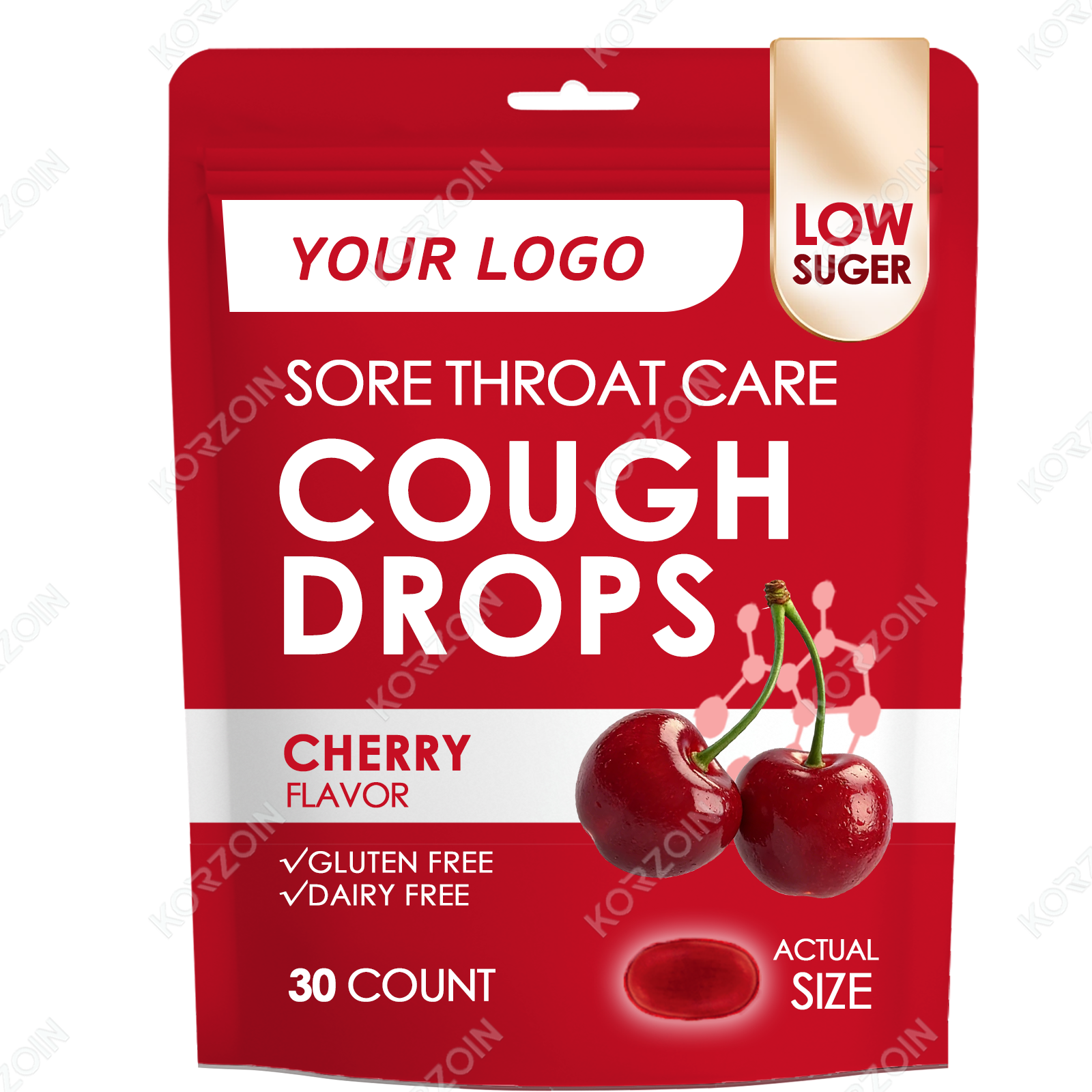 # 06 OEM/ODM CEROTAS PARA DOLOR DE GARGANTA SABOR CEREZA NEGRA BAJA EN AZÚCAR