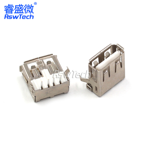 Micro USB A Smt 2.0 5 พินชายปลั๊กตัวเชื่อมต่อชิ้นส่วนโลหะคู่แถวกอง 4Pin หญิง Smd พอร์ตชาร์จ USB Connector ซ็อกเก็ต - Product Image 4