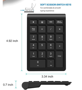 Luetooth-teclado inalámbrico de 22 teclas, periférico umérico de 5,0 Npara inventario de contabilidad financiera, ordenador