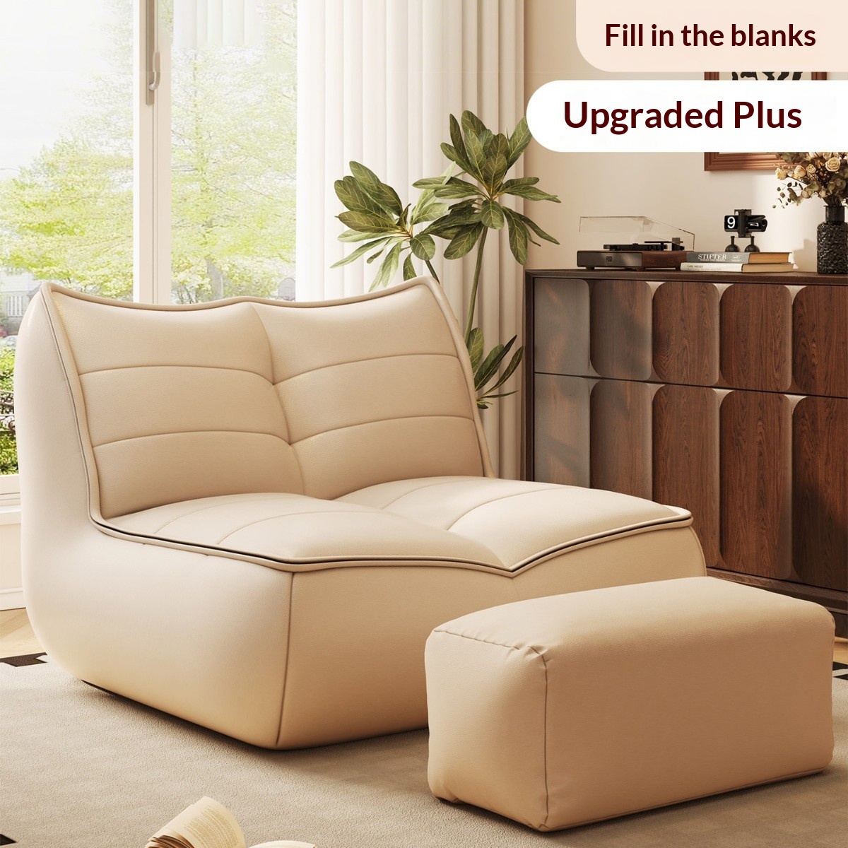 White sofa+footrest