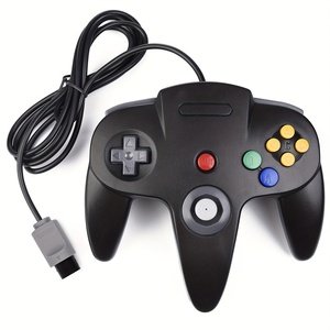 振動有線N64ゲームパッドジョイパッドMac & PC互換ゲームジョイスティックモーター付きすべてのゲームコントローラー用