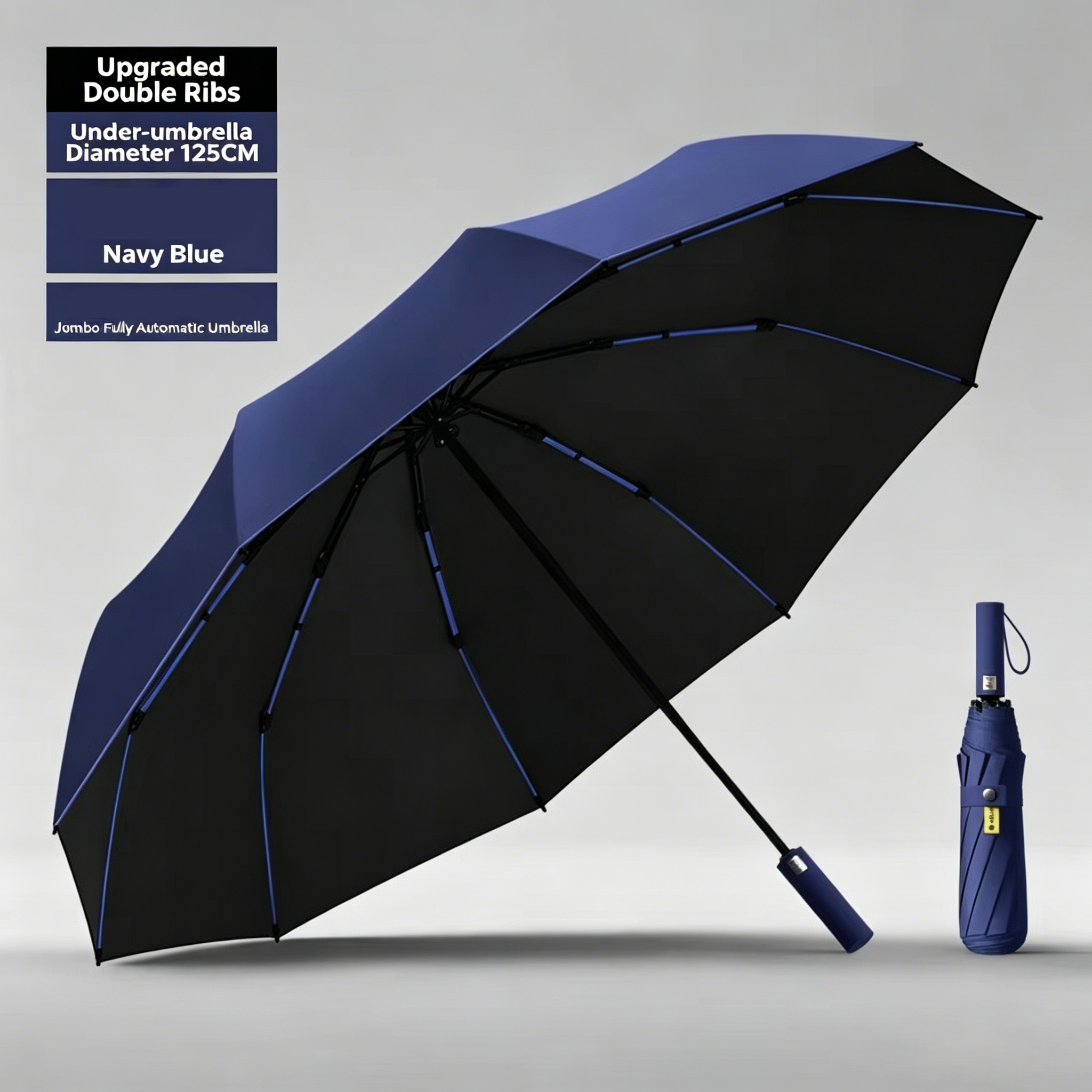 Renfort d'épaississement bleu marine intérieur noir