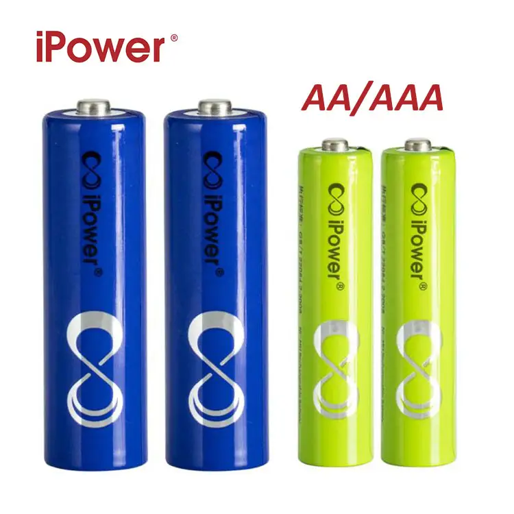 IPower 2023 níquel hidreto metálico aa 1.2 v 300/600/900/1000/2600/2700mah melhores 1.2 volts 2 3 aa aaa nimh baterias recarregáveis
