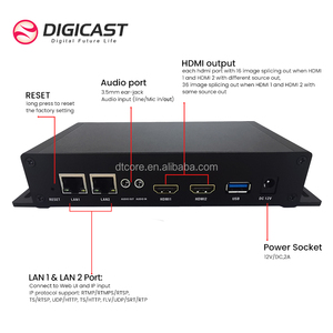 DMB 8902BT EC H.265マルチチャンネルIPSRT RTMP RTMPS HLSから2つのHDMIオーディオビデオデコーダー - Product Image 5