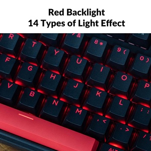 Mini Teclado mecánico para juegos programable de 87 teclas, montaje de junta retroiluminada con LED rojo, tableta de ordenador con cable, soporte inalámbrico ruso - Product Image 4