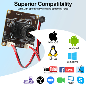 ELP MJPEG 30fps 2592*1944 Cámara USB COMS IMX335 2 uds micrófonos Mini PCB módulo integrado para escaneo de quiosco de cajero automático Robot