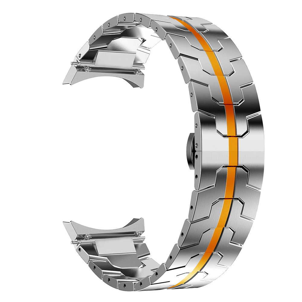 Silver with orange