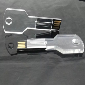 亚克力钥匙发光二极管闪光灯USB 2.0闪存驱动器水晶吊坠16gb 32gb 4gb