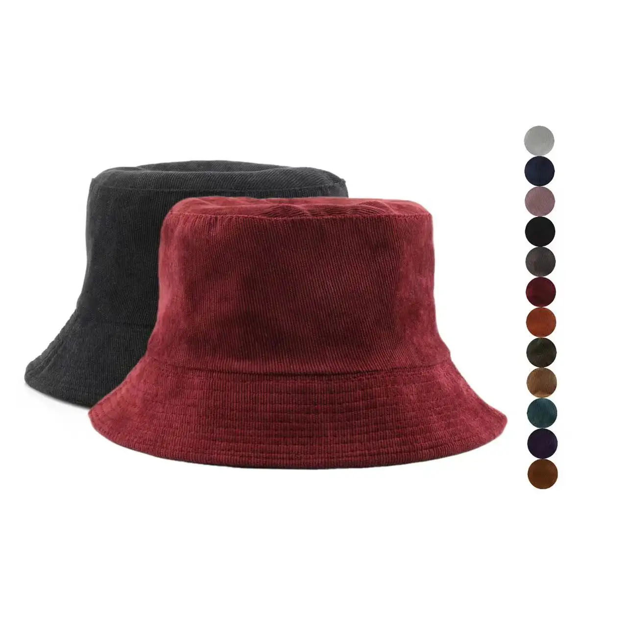 Sombreros de pescador de ala ancha con protección solar, gorras de pescador de pana a la moda, sombreros de cubo para mujeres y hombres