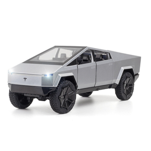 1:24リアルサウンドとライト6ドアオープンモデルテスラカスタムダイキャスト車サイバートラックおもちゃ