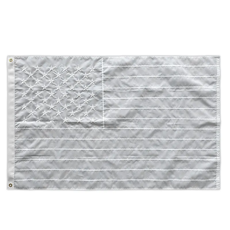 All White American Flag