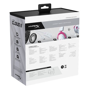 Per iper X Cloud II cuffie cablate con cancellazione del rumore staccabile 7.1 suono Surround virtuale bianco e rosa per Computer PC - Product Image 6