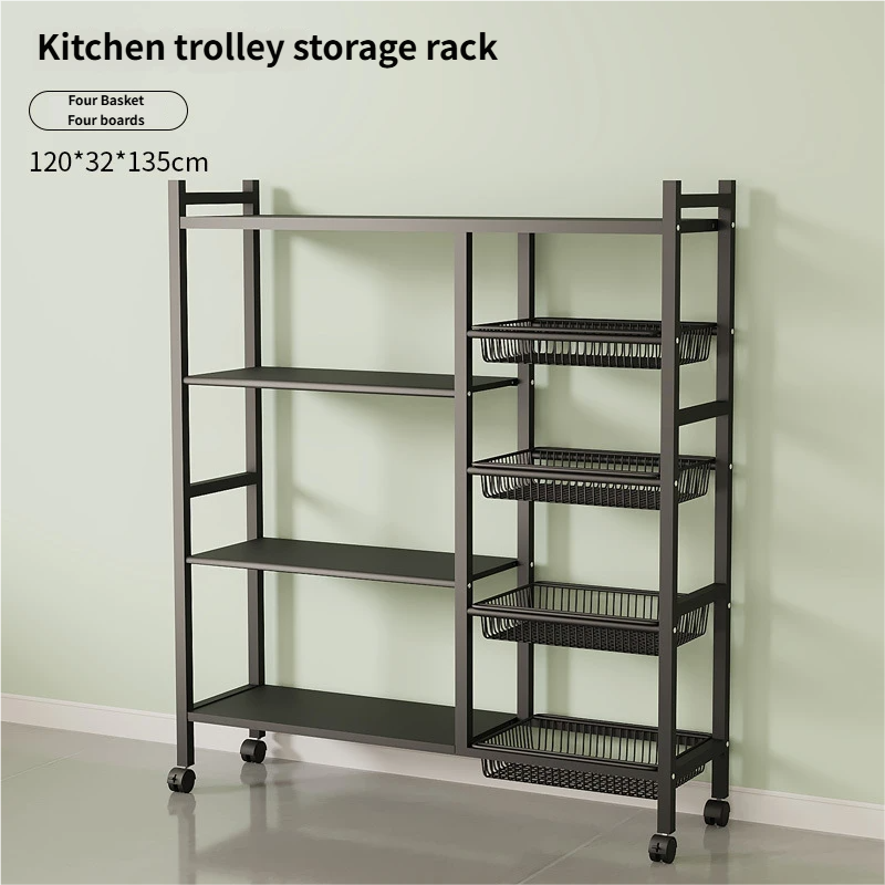 Black-4 baskets 4 boards-120*32*135cm