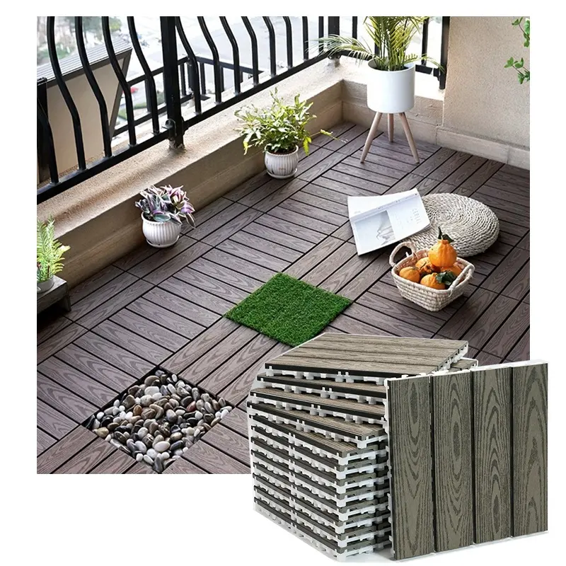 Nhà sản xuất tùy chỉnh WPC decking gạch Composite ngoài trời boong WPC Hội Đồng Quản Trị Trong nhà trang trí sàn gạch