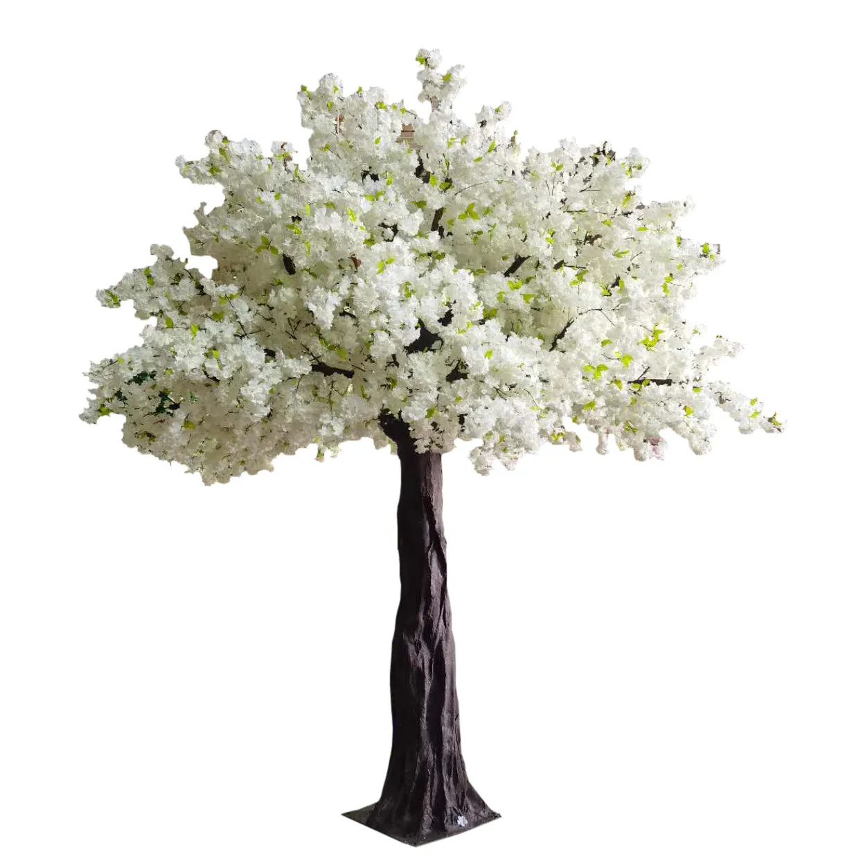 زهرة ساكورا صناعية خارجية وداخلية ذات لون أبيض ووردي شجر نبات طويل وزهرة الكرز الصناعية ديكورات مناسبات حفلات الزفاف