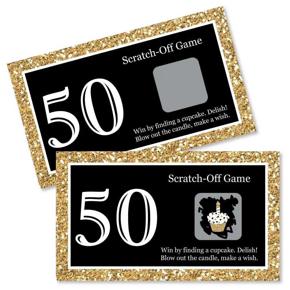 Myway Haute Qualité 50e Anniversaire Jeu de Fête Cartes à Gratter 32 PCS Cheers to 50 Years Party Games