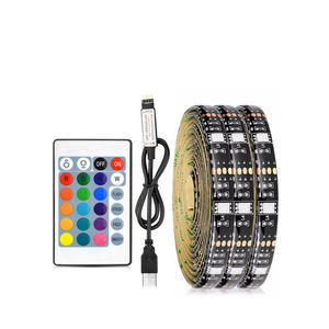 5M 30LEDS RGBTVバックライトIP65VスマートホームライトUSBKITIRリモコン24キーLEDストリップSMD5050RGBLEDストリップライト - Product Image 1