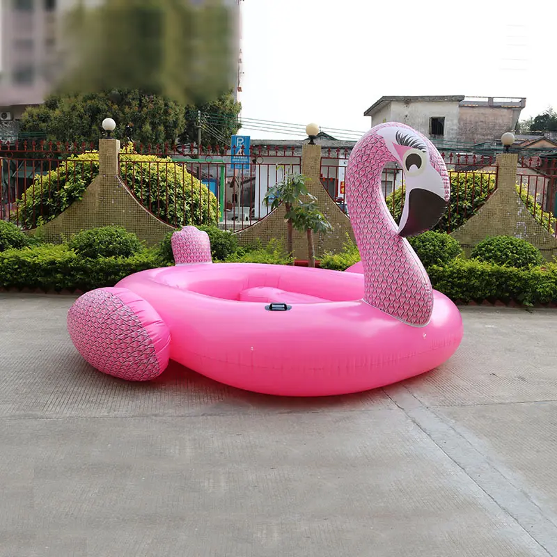 1 adedi sıcak satış 6 kişi su yüzen flamingo su oyun ekipmanları şişme yaz su dev flamingo havuzu şamandıra