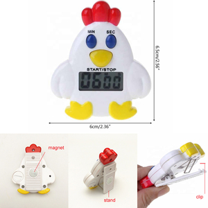 A forma di pollo simpatico design magnete posteriore batteria digitale cucina conto alla rovescia Timer con supporto - Product Image 5
