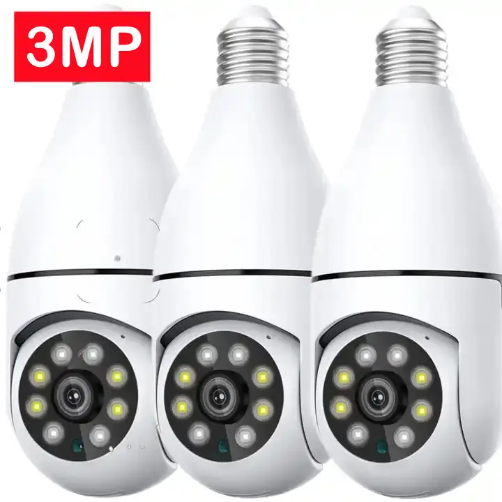 Détection de mouvement 3MP 5g sans fil IP 1080P Ptz Wifi Cctv Surveillance Moniteur de sécurité Lampe Ampoule Caméras 360