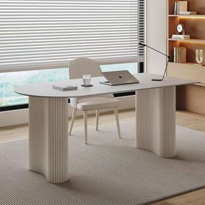 Crema viento blanco puro viento roca tablero computadora escritorio nórdico moderno simple Escritorio de oficina - Product Image 3