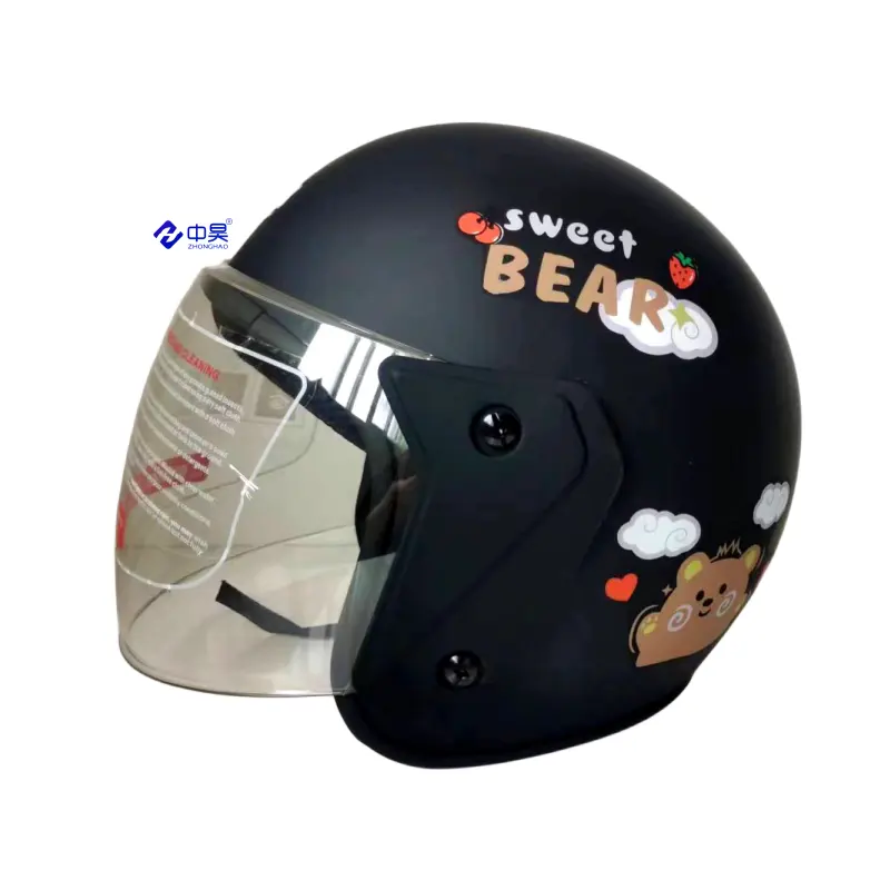 Helm motor Casco skuter listrik, pelindung kepala setengah wajah sepeda motor lapisan dapat dicuci Logo kustom/warna
