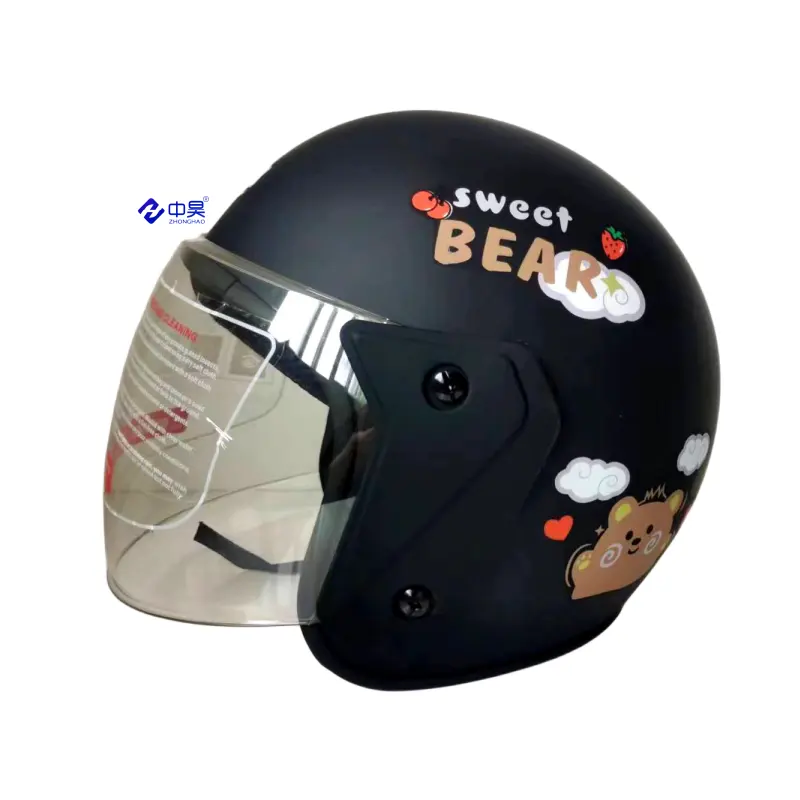 Capacete de meia face para motocicleta com logotipo personalizado/cor elétrica para scooter e moto, forro lavável