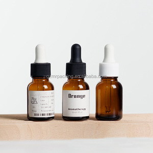 高品质琥珀色玻璃瓶空精油瓶带滴管可再装按摩油和DIY子瓶 - Product Image 1