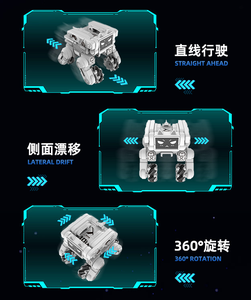 Çok yönlü drift demonstrtion 360 derece rotasyon 4 kanal 2.4G uzaktan kumanda mekanik warfare robot oyuncak 7 ışıkları ile - Product Image 5