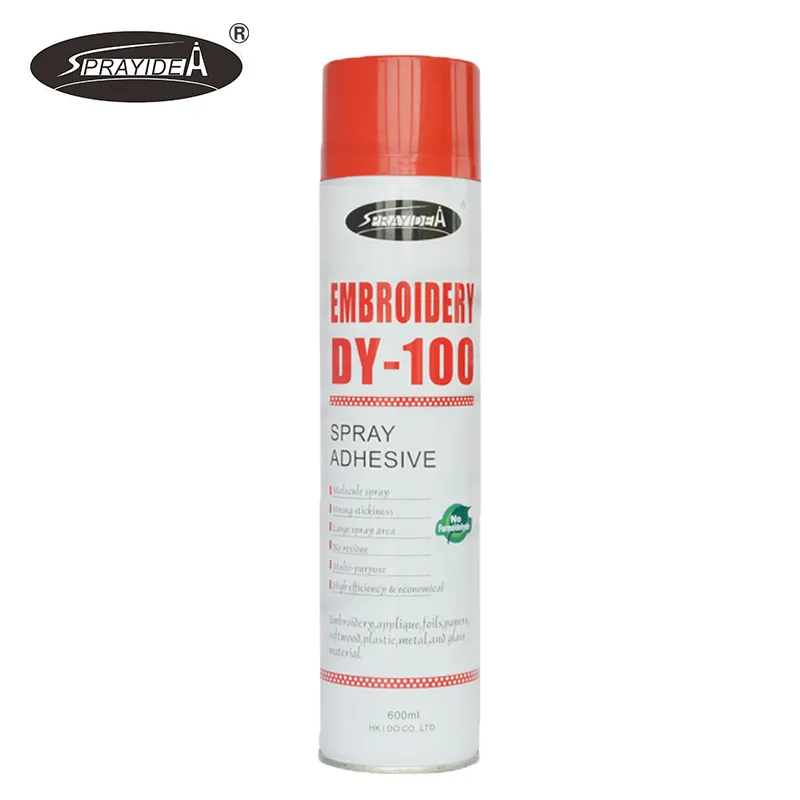 Fornitura produttore Spray DY-100 temporaneo eco-friendly Spray colla adesiva per ricamo a basso odore di gomma