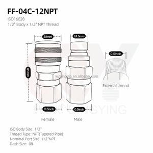 Cho <span class=keywords><strong>bobcat</strong></span> 7246790 7246791 New thủy lực nữ Nam Flat Face nhanh chóng Coupler Phụ kiện thay thế cho Kubota Skid chỉ đạo Bộ nạp - Product Image 2