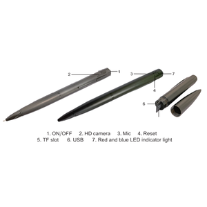 High Quality Mini Pen <strong>Camera</strong> Video Recorder <strong>with</strong> Wide Angle SD Card Recording for 75 Minutes 1-Year Warranty CMOS Sensor