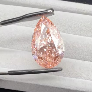 יהלום גדול 15.04ct igi מפואר, אגס ורוד בוער מעבדה גדיל v1 רופפים יהלומים עבור טבעת מעבדה ורודה צמחה יהלום להכנת תכשיטים