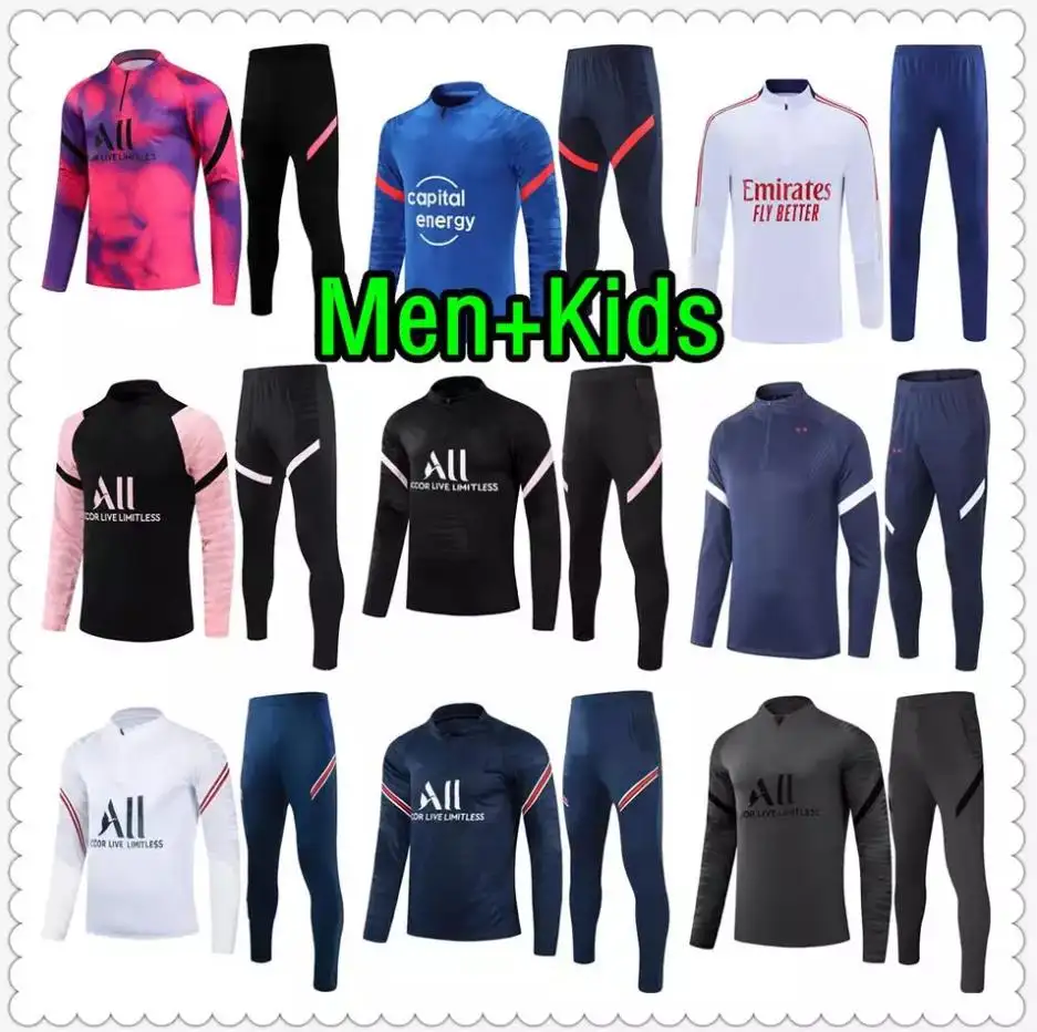 2022 Soccer Tracksuit soccer jersey football jersey Jacket And Pants training shirt custom football shirt