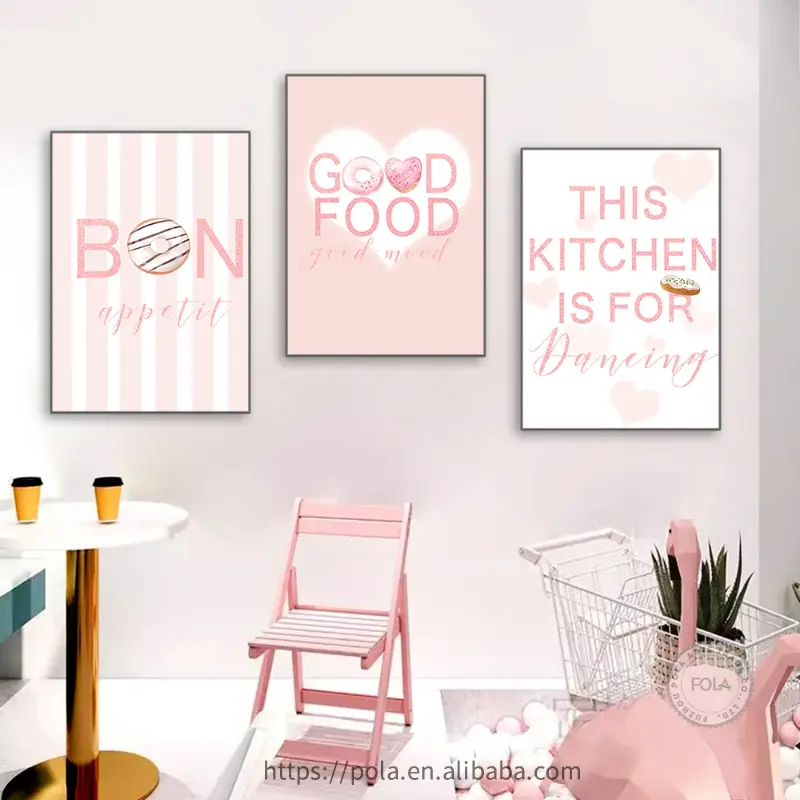 لوحات قماشية للوحات الرقص في هذا المطبخ مكونة من 3 قطع لون أبيض وأسود لغرفة الطعام بطراز شمال أوروبي ملصقات الطعام الجيد والطباعة للمنازل
