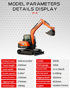 Excavadora sobre orugas de 6 toneladas de gran tamaño, máquina de excavación móvil de tierra liuzhou, alta capacidad de carga, precio barato - Product Image 2