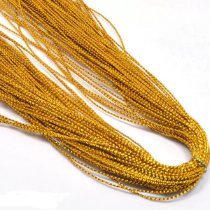 Cuerda metálica dorada de 1mm, cuerda de Navidad para hacer manualidades, para envolver, cuerda empaquetada de 100M - Product Image 1