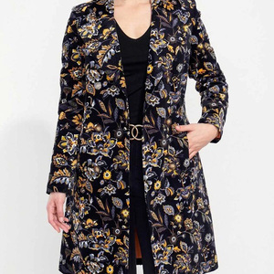 Áo Khoác Nữ Dáng Rộng Tay Dài In Hoa Mùa Đông Áo Khoác Dài Cho Nữ - Product Image 2