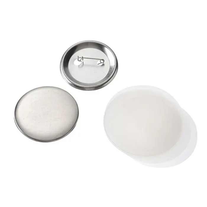 Badge goupille en plastique blanc, boutons en fer-blanc, 25mm 32mm 37mm 44mm 50mm 56mm 58mm 70mm, pour bricolage