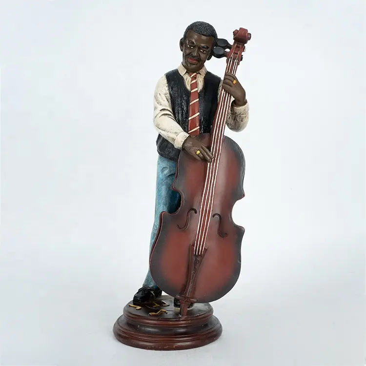 Estatuetas personalizadas de musicista, estáticas pretas de jazz band musci, artistas pretos de jazz e personalizar estatuas